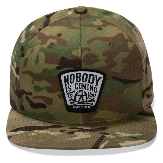 One Revolver Surfboards - Nobody Is Coming To Save You Skull Patch Flatbill Snapback Hat HEADWEAR
