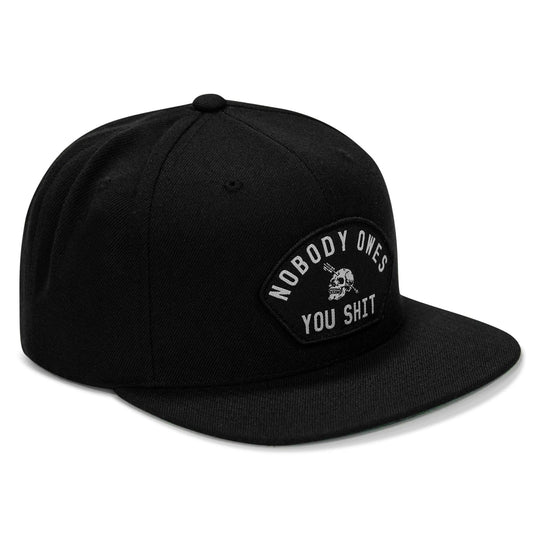 One Revolver Surfboards - Nobody Owes You Shit Arched Patch Flatbill SnapBack Hat HEADWEAR