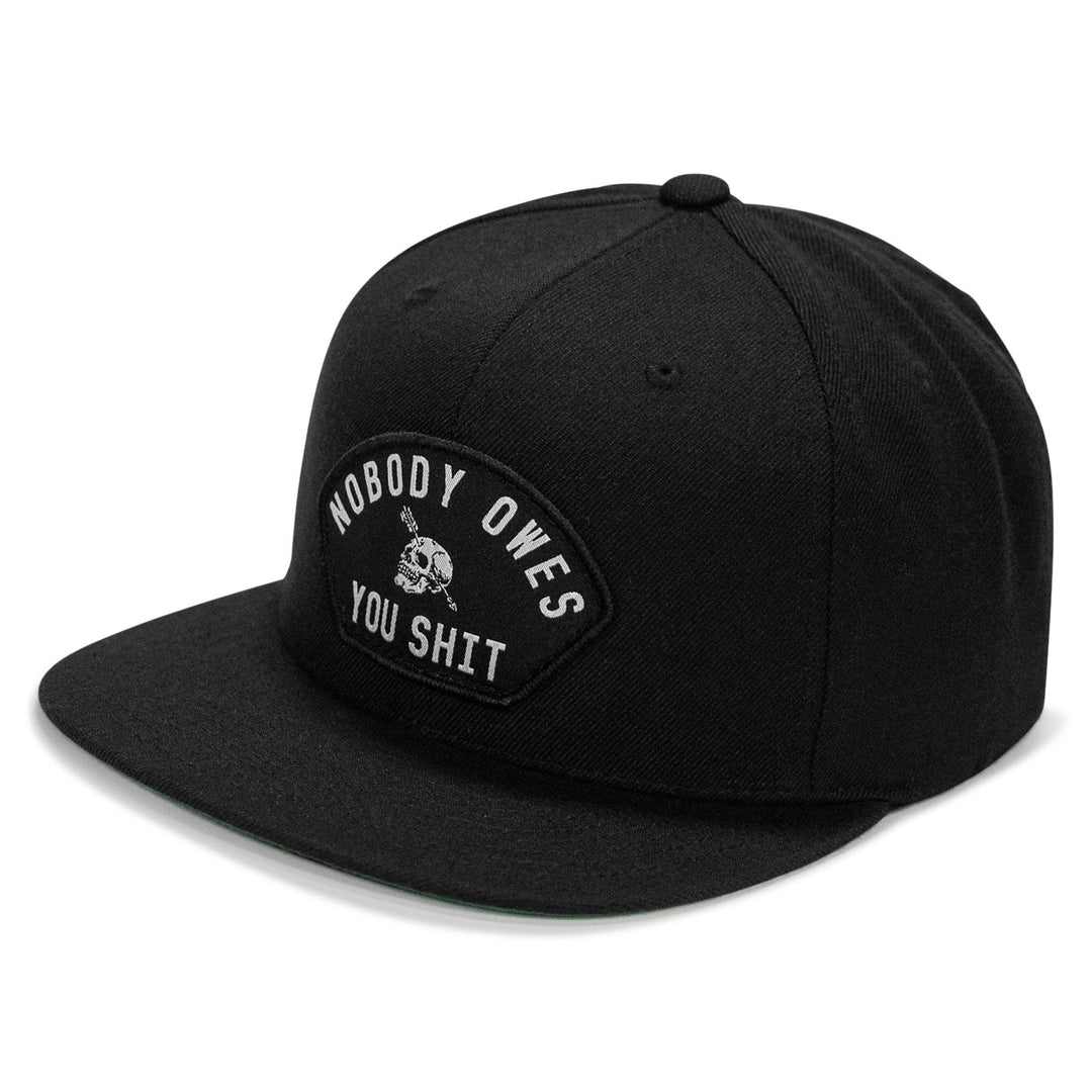 One Revolver Surfboards - Nobody Owes You Shit Arched Patch Flatbill SnapBack Hat HEADWEAR