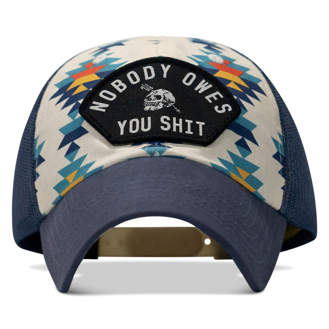 One Revolver Surfboards - Nobody Owes You Shit Arched Patch Tactical Ripstop Mesh Snapback Hat HEADWEAR