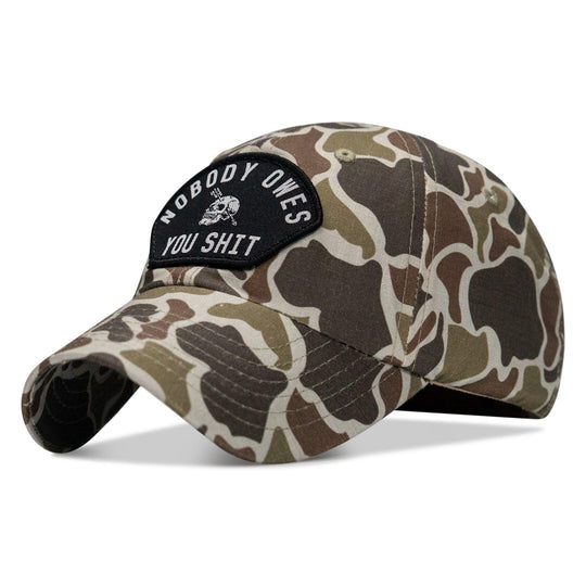 One Revolver Surfboards - Nobody Owes You Shit Arched Patch Tactical Ripstop Mesh Snapback Hat HEADWEAR