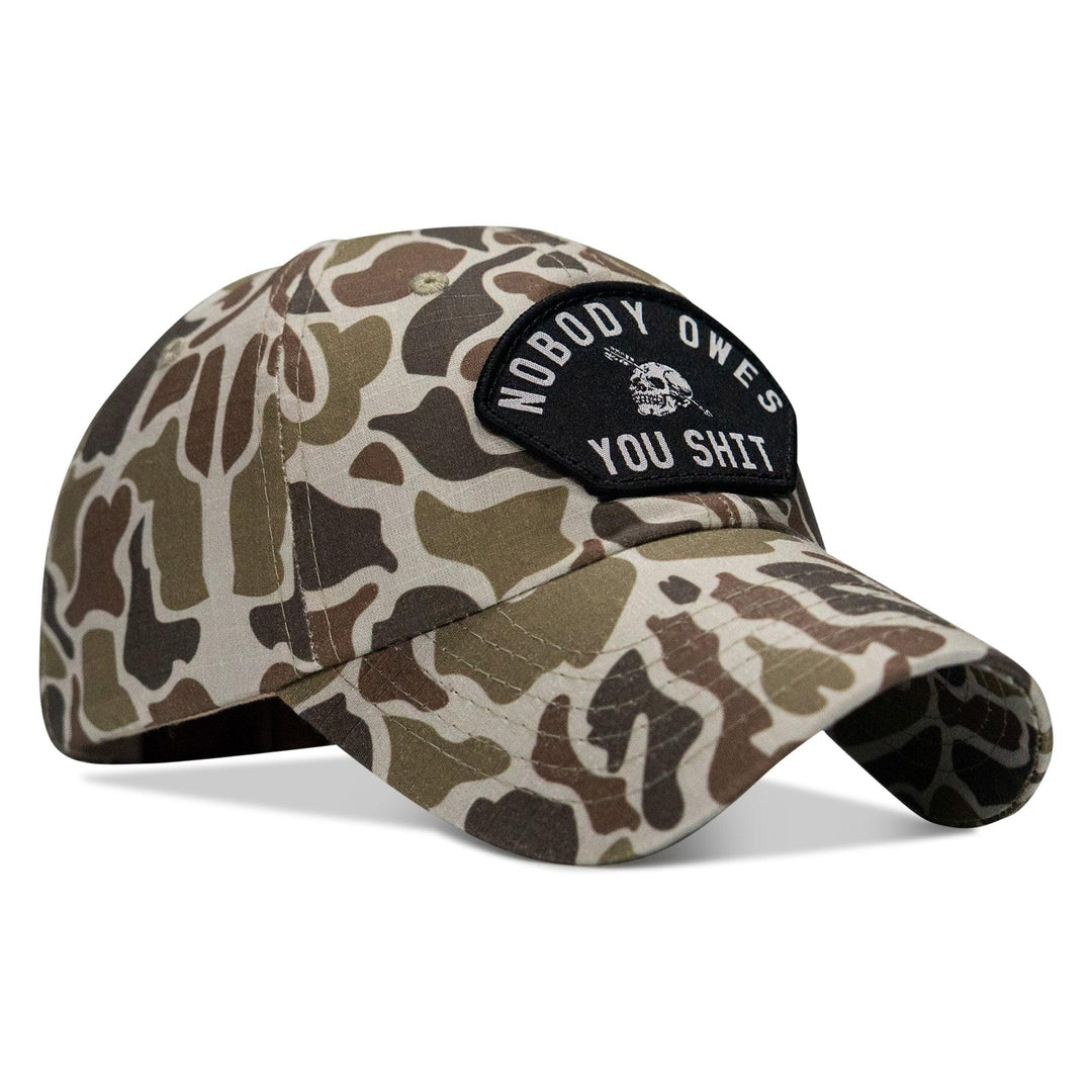 One Revolver Surfboards - Nobody Owes You Shit Arched Patch Tactical Ripstop Mesh Snapback Hat HEADWEAR