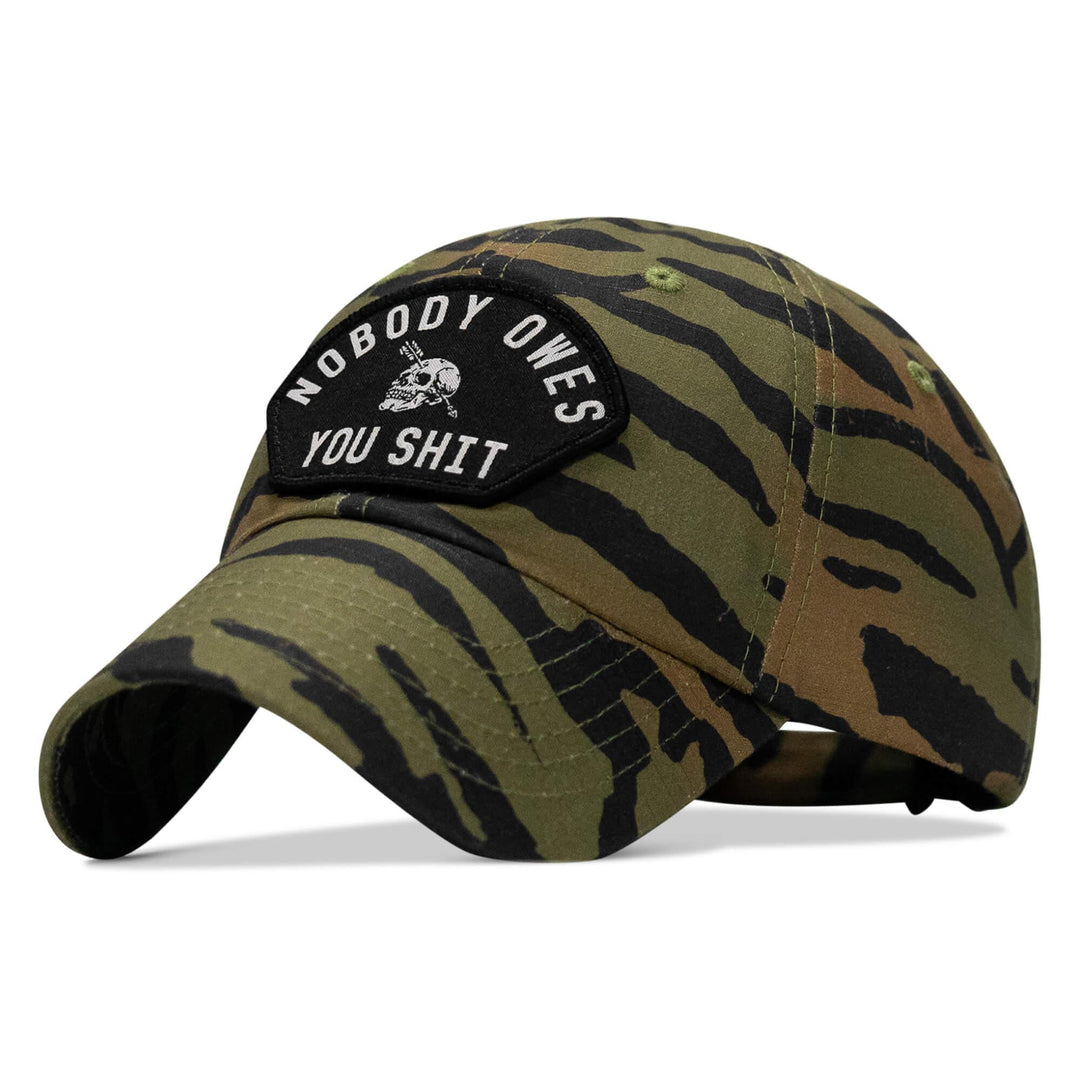 One Revolver Surfboards - Nobody Owes You Shit Arched Patch Tactical Ripstop Mesh Snapback Hat HEADWEAR