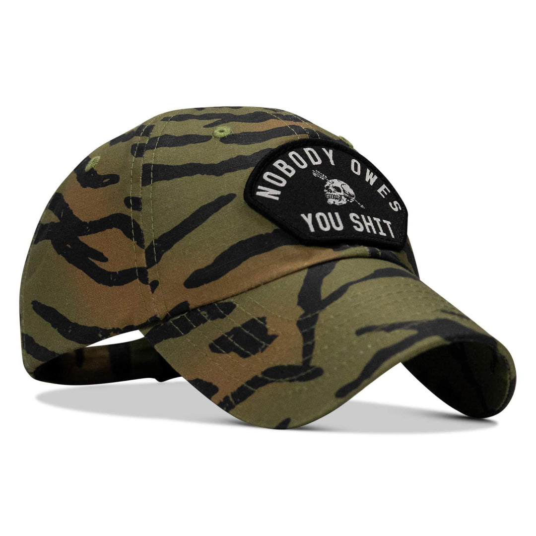 One Revolver Surfboards - Nobody Owes You Shit Arched Patch Tactical Ripstop Mesh Snapback Hat HEADWEAR