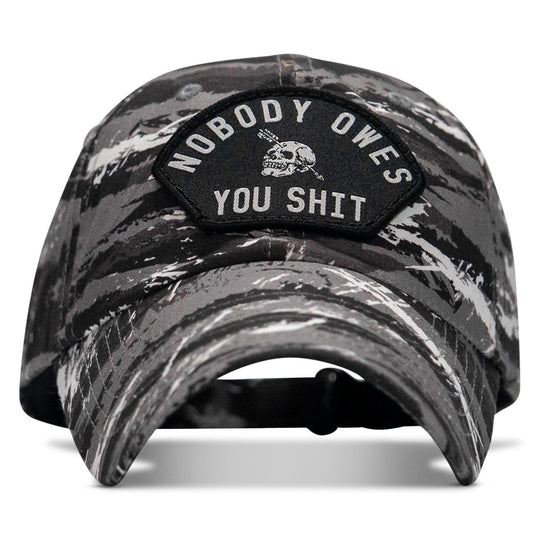 One Revolver Surfboards - Nobody Owes You Shit Arched Patch Tactical Ripstop Mesh Snapback Hat HEADWEAR