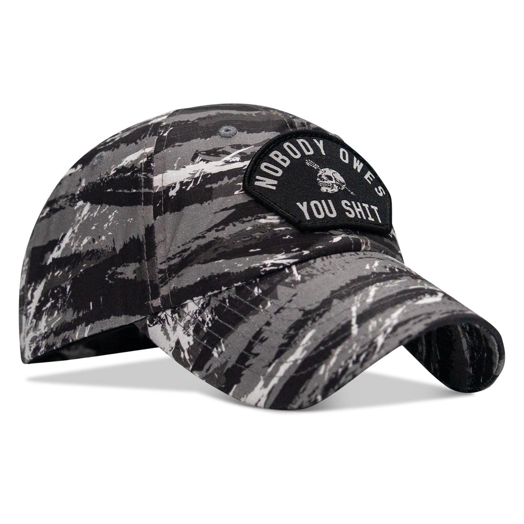 One Revolver Surfboards - Nobody Owes You Shit Arched Patch Tactical Ripstop Mesh Snapback Hat HEADWEAR