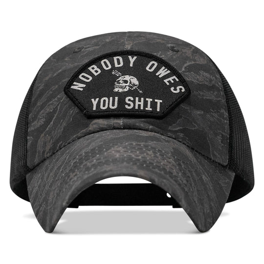 Nobody Owes You Shit Arched Patch Tactical Ripstop Mesh Snapback Hat