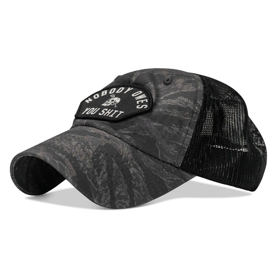 One Revolver Surfboards - Nobody Owes You Shit Arched Patch Tactical Ripstop Mesh Snapback Hat HEADWEAR