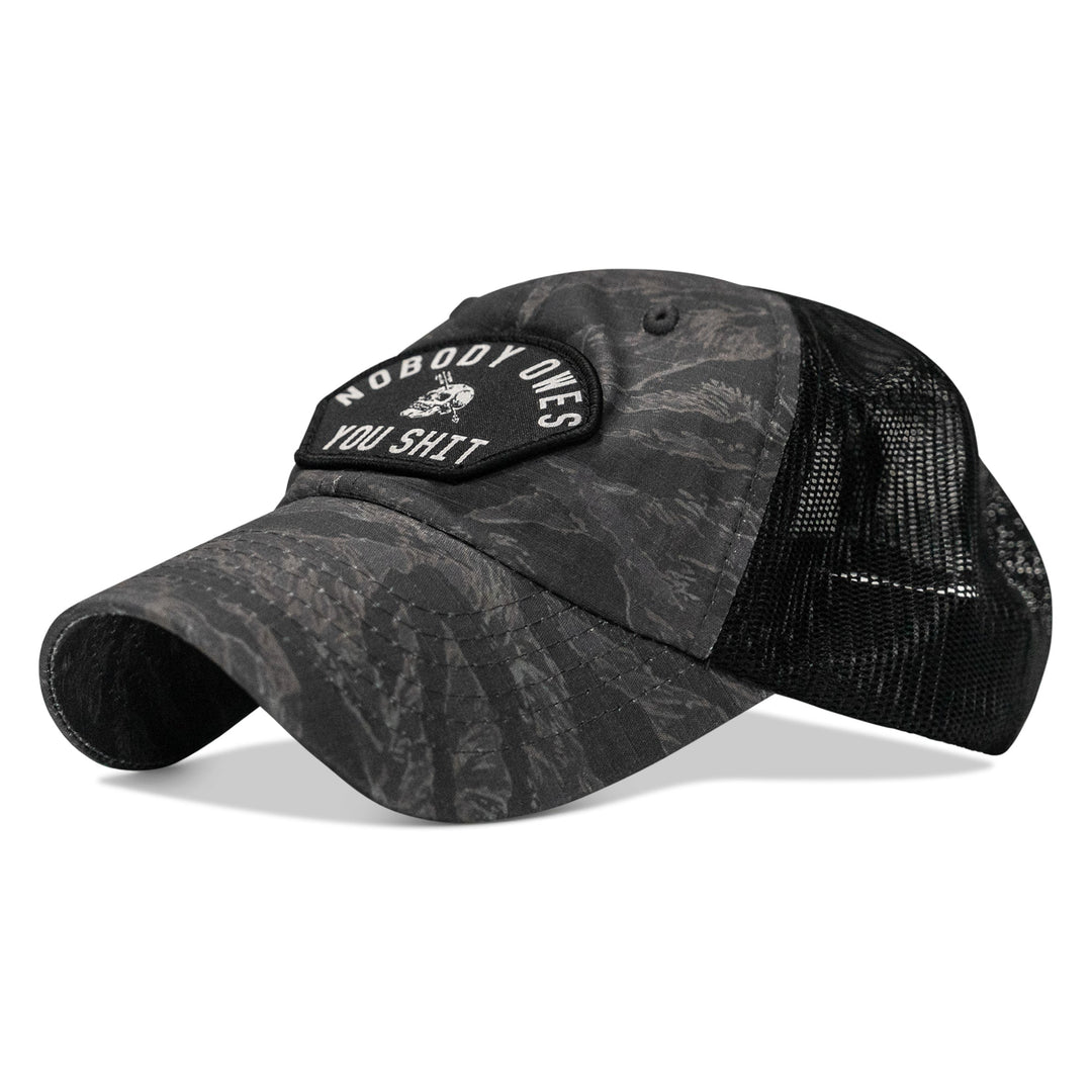 Nobody Owes You Shit Arched Patch Tactical Ripstop Mesh Snapback Hat