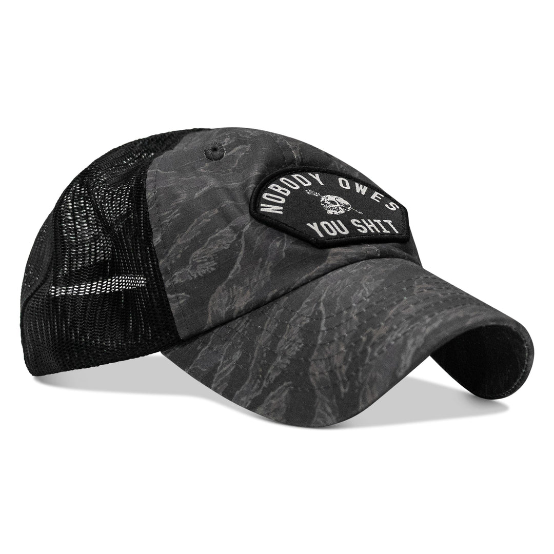 Nobody Owes You Shit Arched Patch Tactical Ripstop Mesh Snapback Hat