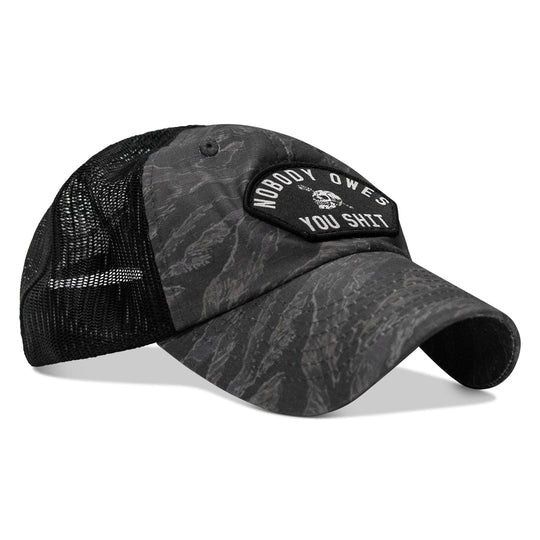Nobody Owes You Shit Arched Patch Tactical Ripstop Mesh Snapback Hat