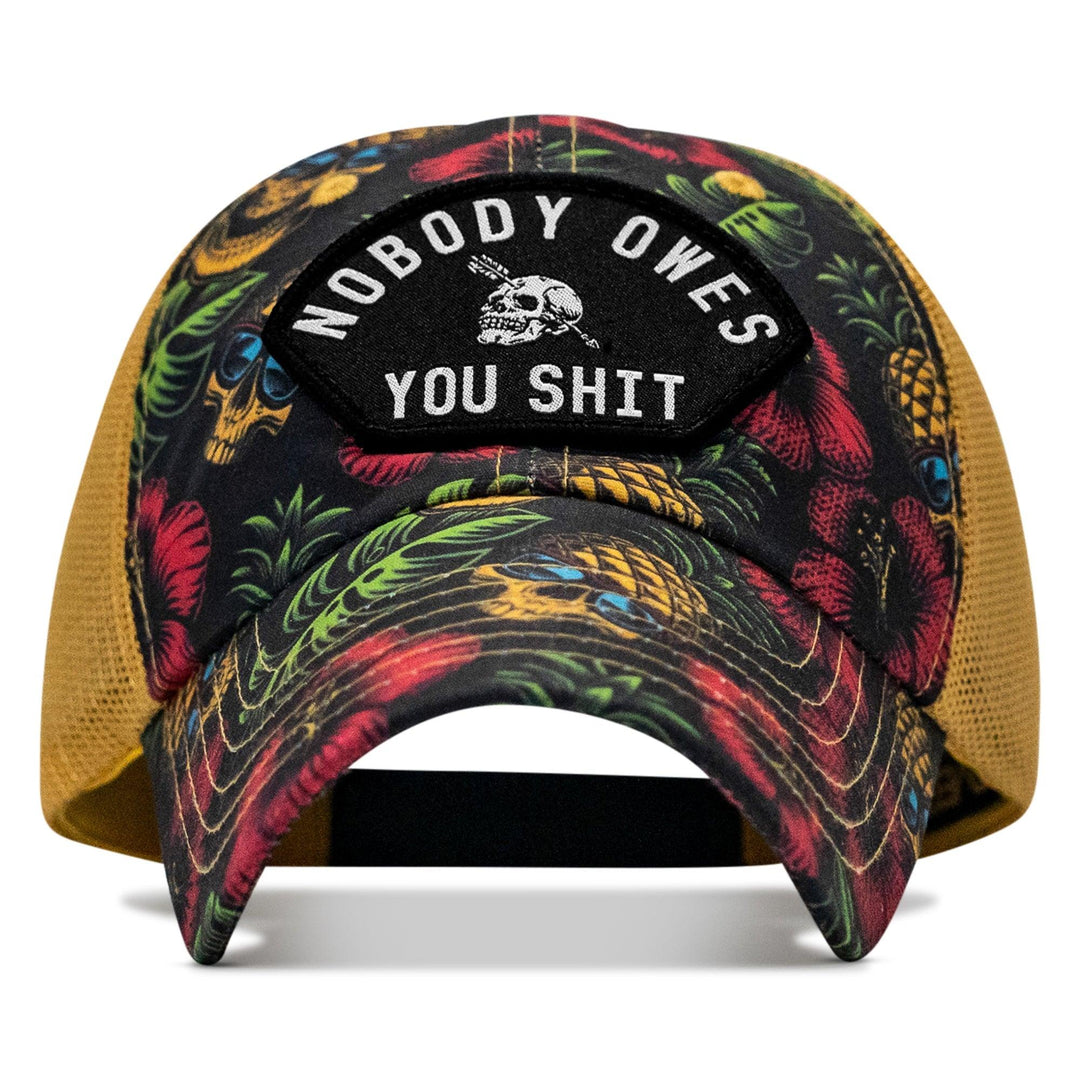 One Revolver Surfboards - Nobody Owes You Shit Arched Patch Tactical Ripstop Mesh Snapback Hat HEADWEAR