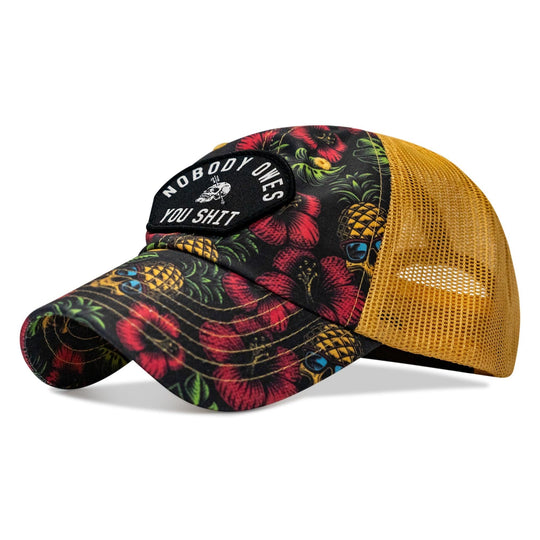 One Revolver Surfboards - Nobody Owes You Shit Arched Patch Tactical Ripstop Mesh Snapback Hat HEADWEAR
