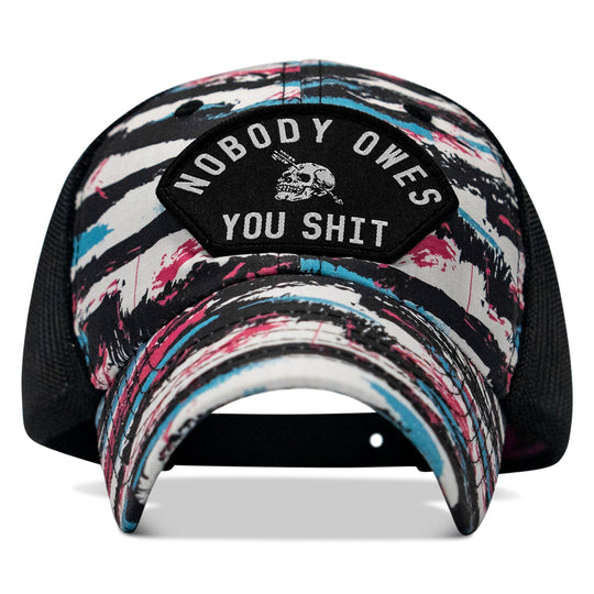 Nobody Owes You Shit Arched Patch Tactical Ripstop Mesh Snapback Hat