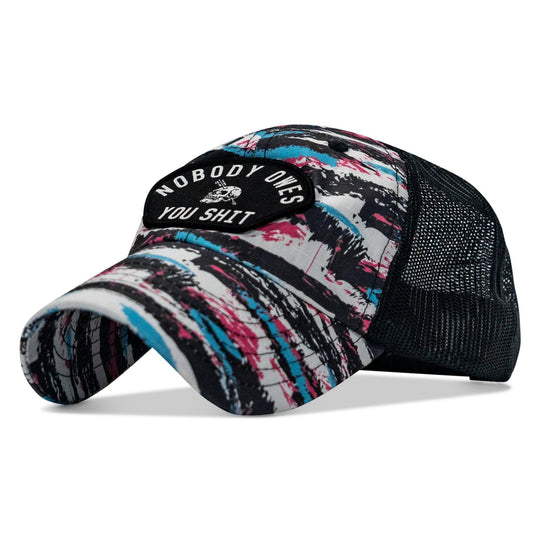 One Revolver Surfboards - Nobody Owes You Shit Arched Patch Tactical Ripstop Mesh Snapback Hat HEADWEAR