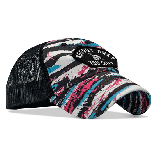One Revolver Surfboards - Nobody Owes You Shit Arched Patch Tactical Ripstop Mesh Snapback Hat HEADWEAR