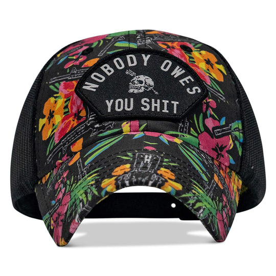 One Revolver Surfboards - Nobody Owes You Shit Arched Patch Tactical Ripstop Mesh Snapback Hat HEADWEAR