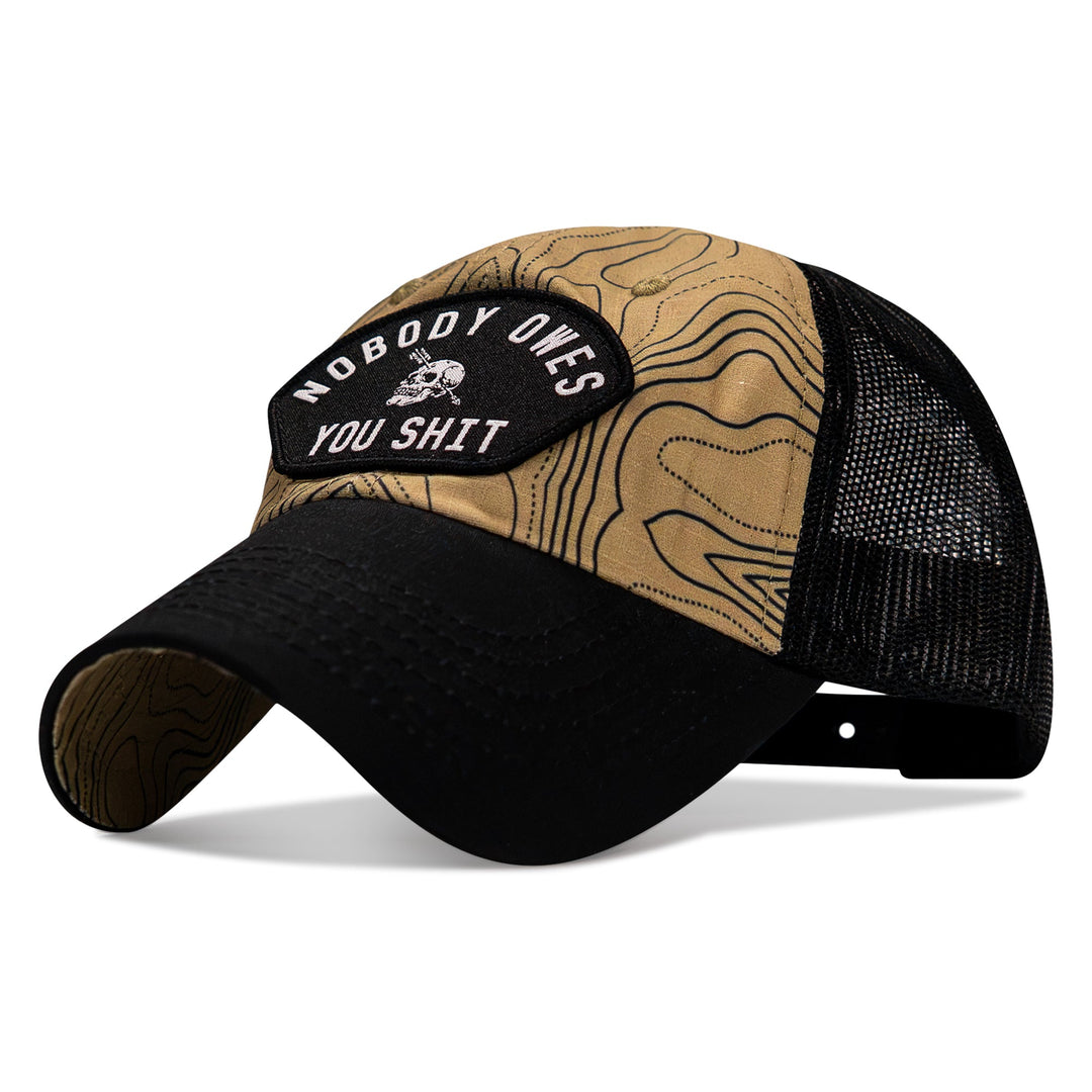 Nobody Owes You Shit Arched Patch Tactical Ripstop Mesh Snapback Hat