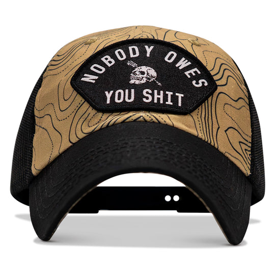 Nobody Owes You Shit Arched Patch Tactical Ripstop Mesh Snapback Hat