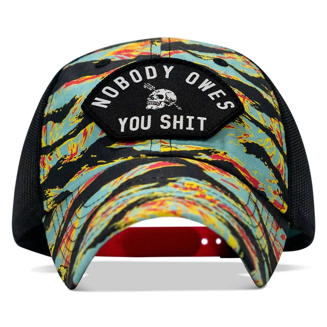 One Revolver Surfboards - Nobody Owes You Shit Arched Patch Tactical Ripstop Mesh Snapback Hat HEADWEAR