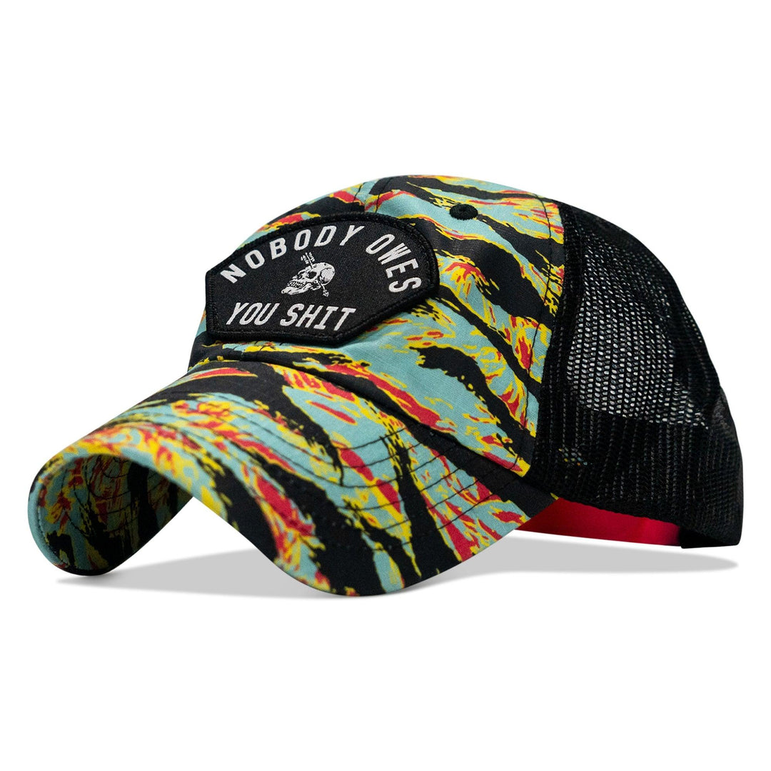 One Revolver Surfboards - Nobody Owes You Shit Arched Patch Tactical Ripstop Mesh Snapback Hat HEADWEAR