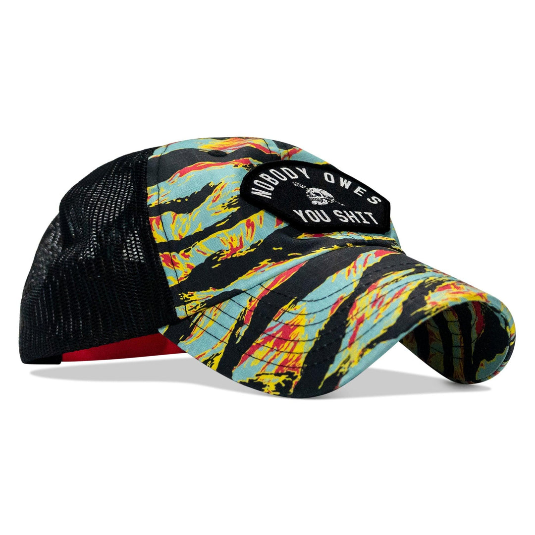 One Revolver Surfboards - Nobody Owes You Shit Arched Patch Tactical Ripstop Mesh Snapback Hat HEADWEAR