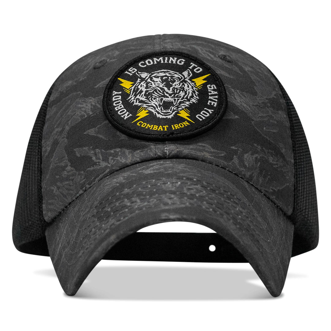 One Revolver Surfboards - Nobody is Coming To Save You Patch Tactical Ripstop Mesh Snapback Hat HEADWEAR