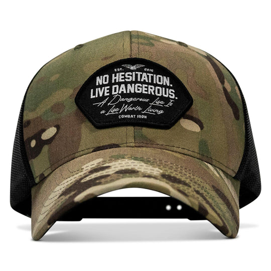 One Revolver Surfboards - No Hesitation. Live Dangerous Patch Snapback Hat HEADWEAR