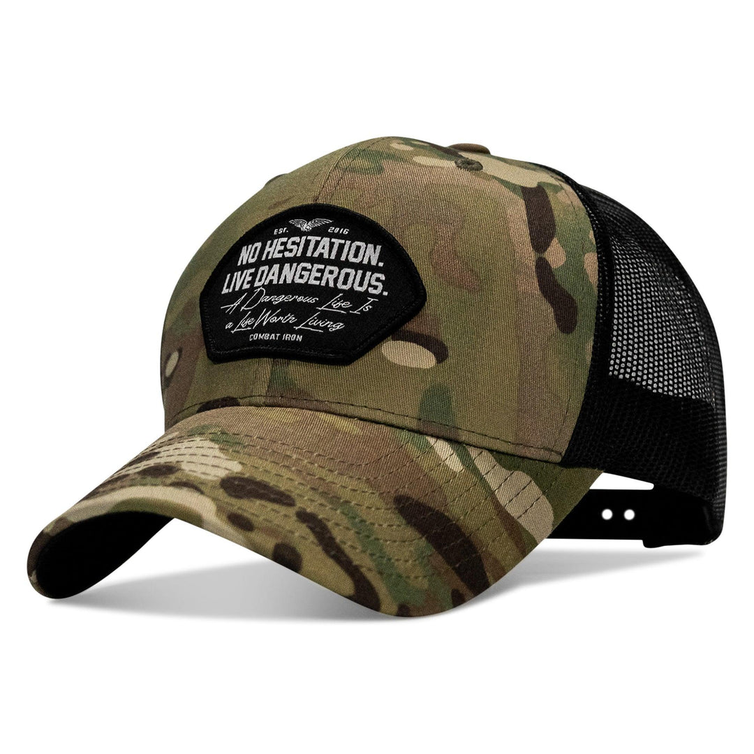 One Revolver Surfboards - No Hesitation. Live Dangerous Patch Snapback Hat HEADWEAR