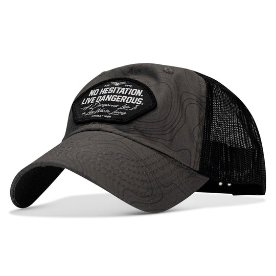 One Revolver Surfboards - No Hesitation. Live Dangerous Patch Tactical Ripstop Mesh Snapback Hat HEADWEAR