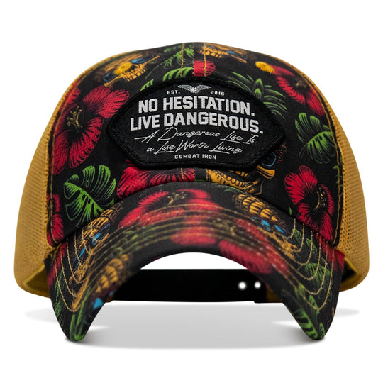 One Revolver Surfboards - No Hesitation. Live Dangerous Patch Tactical Ripstop Mesh Snapback Hat HEADWEAR