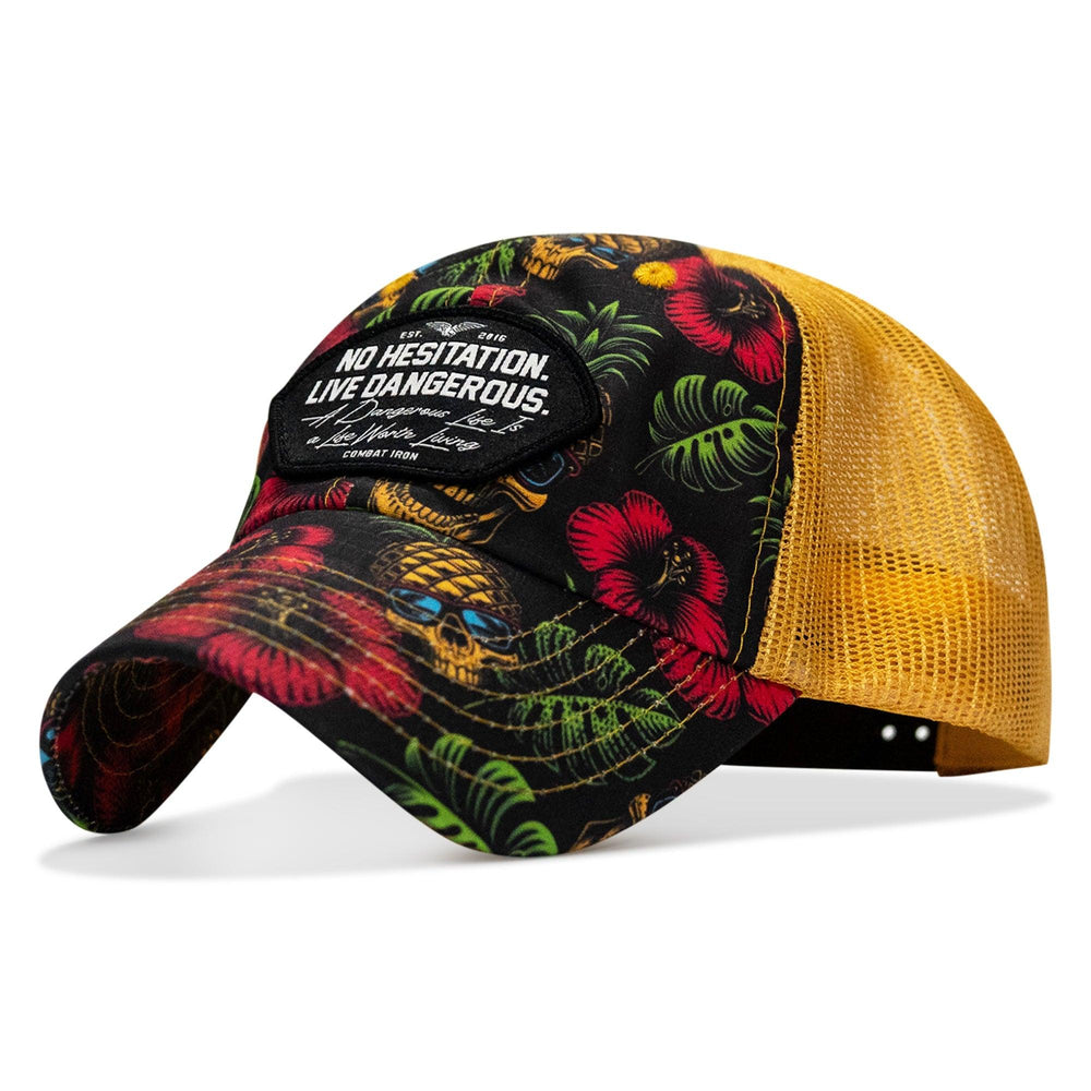 One Revolver Surfboards - No Hesitation. Live Dangerous Patch Tactical Ripstop Mesh Snapback Hat HEADWEAR
