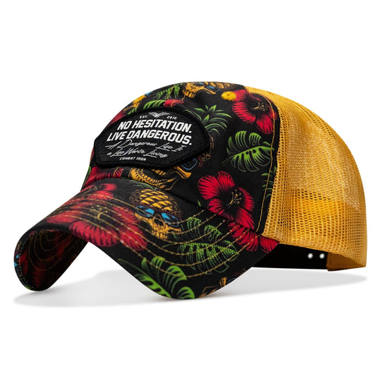 One Revolver Surfboards - No Hesitation. Live Dangerous Patch Tactical Ripstop Mesh Snapback Hat HEADWEAR