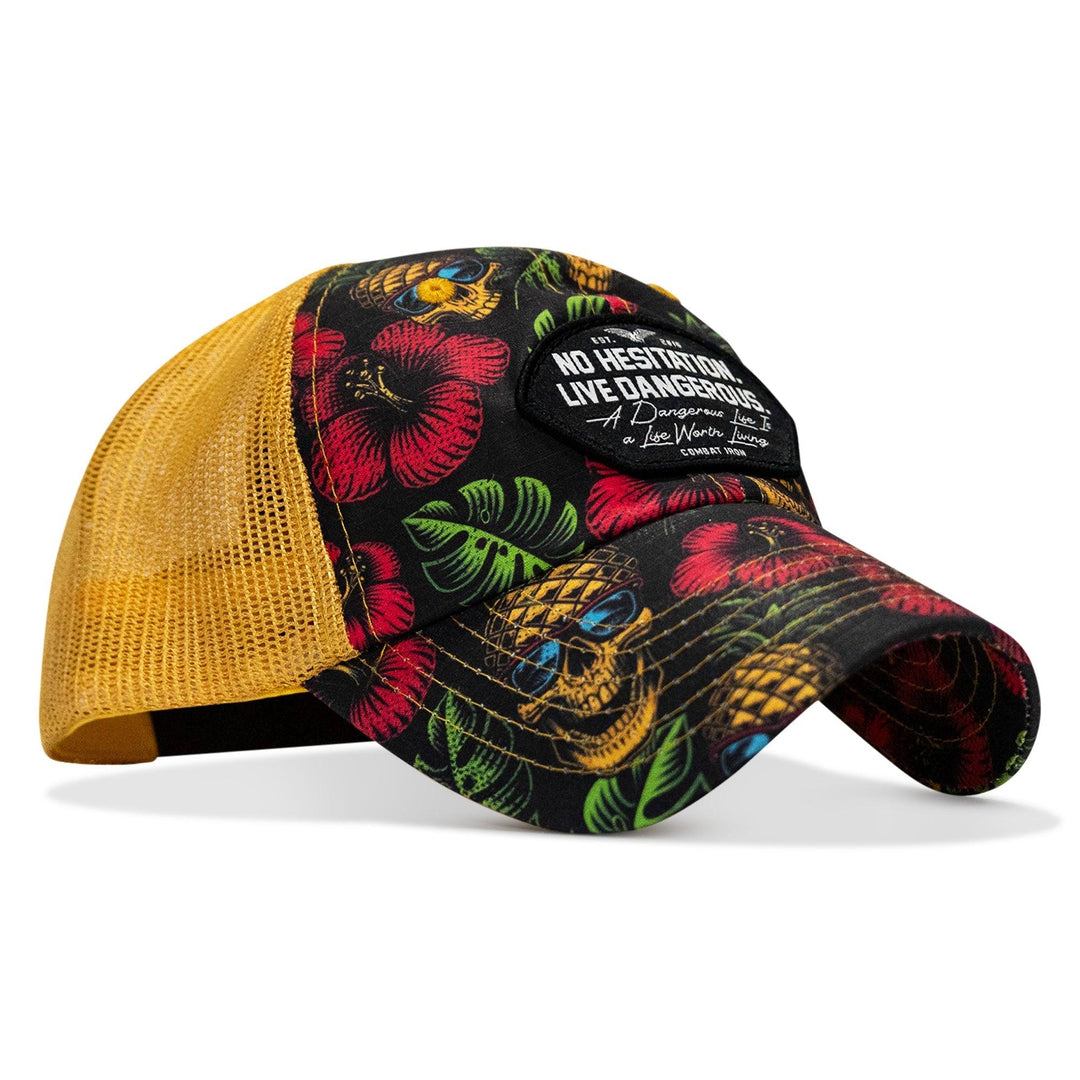 One Revolver Surfboards - No Hesitation. Live Dangerous Patch Tactical Ripstop Mesh Snapback Hat HEADWEAR