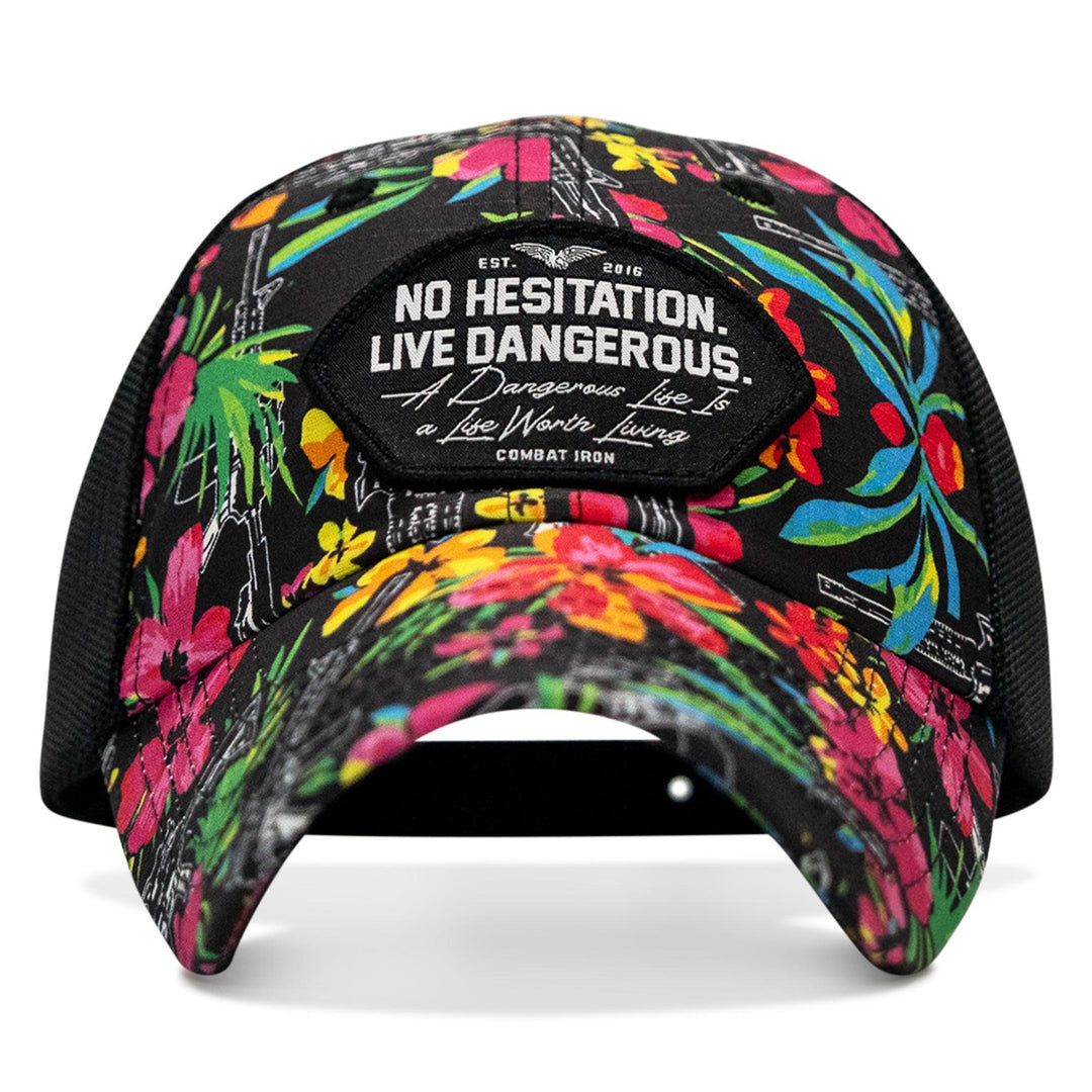 One Revolver Surfboards - No Hesitation. Live Dangerous Patch Tactical Ripstop Mesh Snapback Hat HEADWEAR