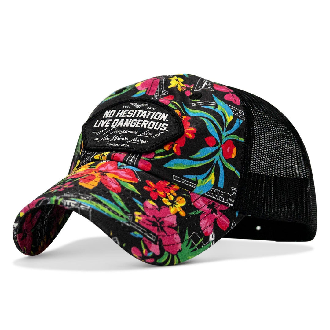 One Revolver Surfboards - No Hesitation. Live Dangerous Patch Tactical Ripstop Mesh Snapback Hat HEADWEAR