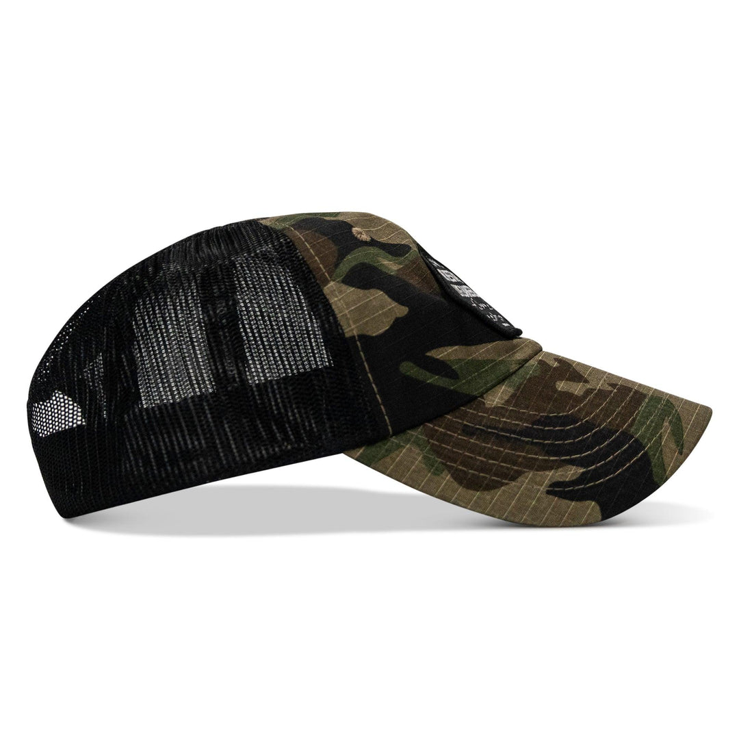 One Revolver Surfboards - No Hesitation. Live Dangerous Patch Tactical Ripstop Mesh Snapback Hat HEADWEAR