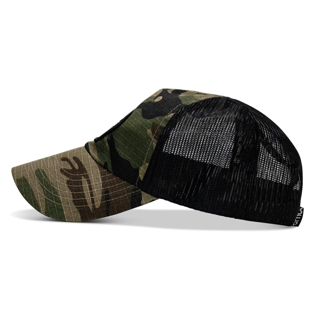 One Revolver Surfboards - No Hesitation. Live Dangerous Patch Tactical Ripstop Mesh Snapback Hat HEADWEAR