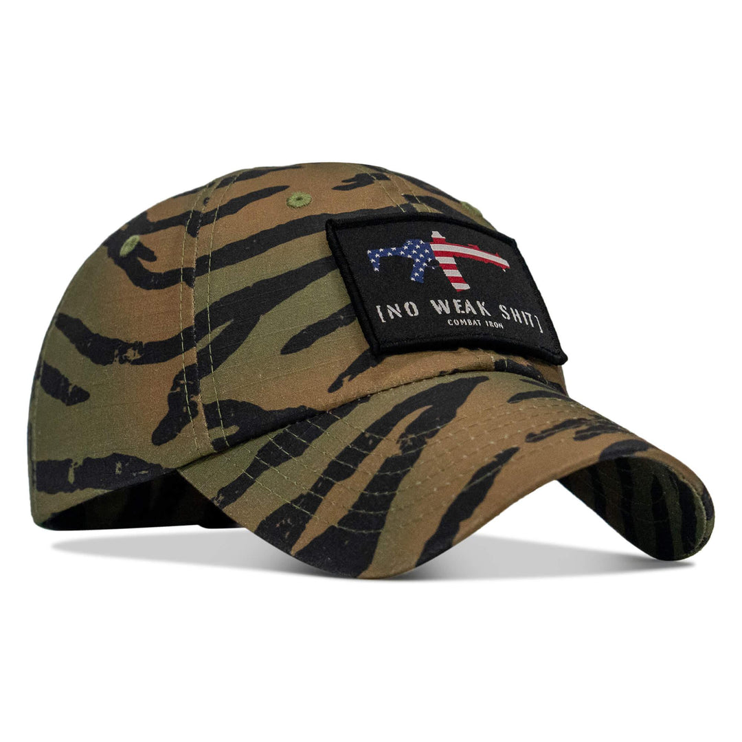 One Revolver Surfboards - No Weak Shit American Flag Rifle Patch Tactical Ripstop Mesh Snapback Hat HEADWEAR