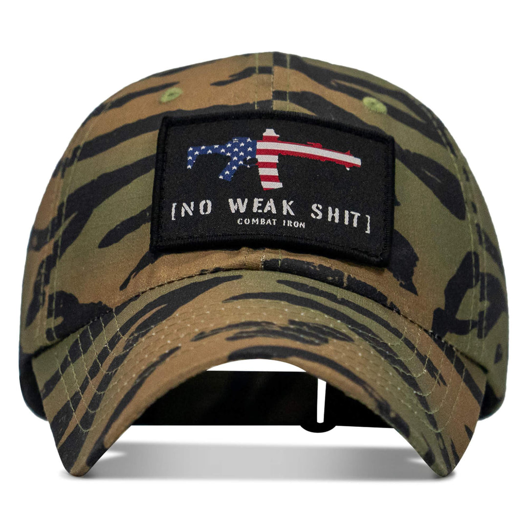 One Revolver Surfboards - No Weak Shit American Flag Rifle Patch Tactical Ripstop Mesh Snapback Hat HEADWEAR