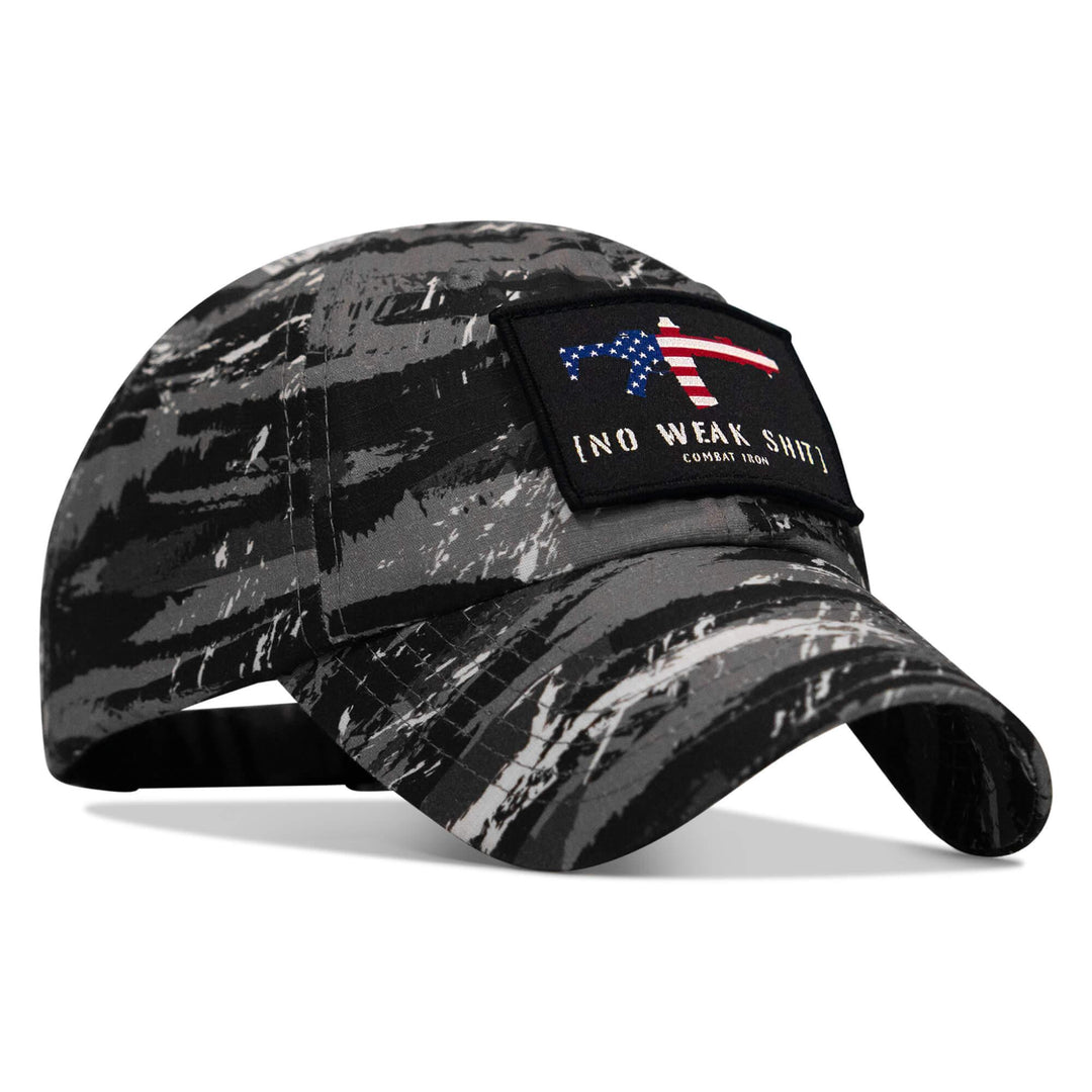 One Revolver Surfboards - No Weak Shit American Flag Rifle Patch Tactical Ripstop Mesh Snapback Hat HEADWEAR