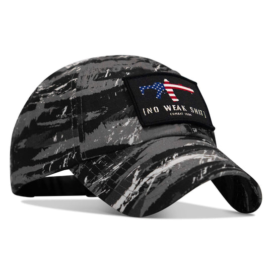 One Revolver Surfboards - No Weak Shit American Flag Rifle Patch Tactical Ripstop Mesh Snapback Hat HEADWEAR