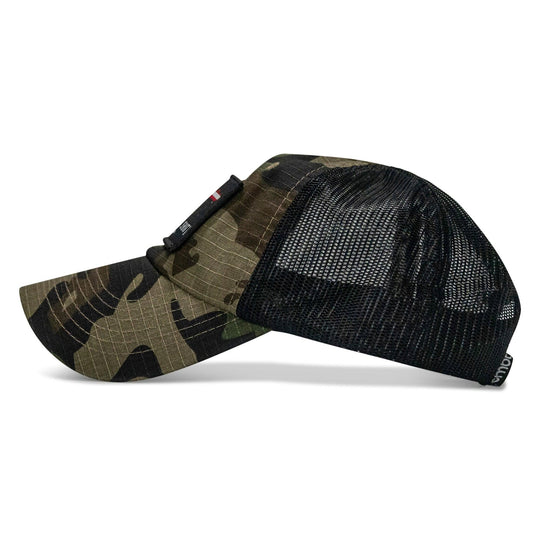 One Revolver Surfboards - No Weak Shit American Flag Rifle Patch Tactical Ripstop Mesh Snapback Hat HEADWEAR