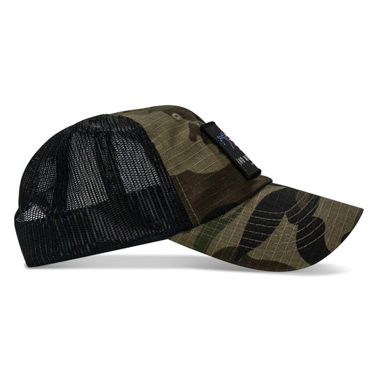 One Revolver Surfboards - No Weak Shit American Flag Rifle Patch Tactical Ripstop Mesh Snapback Hat HEADWEAR