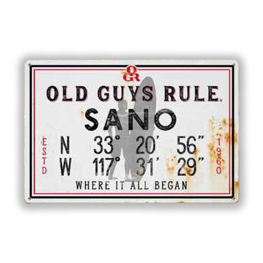 Sano Tribute Vintage Metal Sign - One Revolver Surfboards
