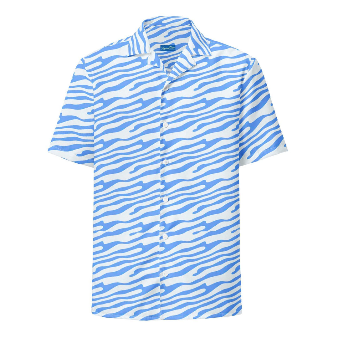 Ocean Blue Button Down Hawaiian Shirt - One Revolver Surfboards