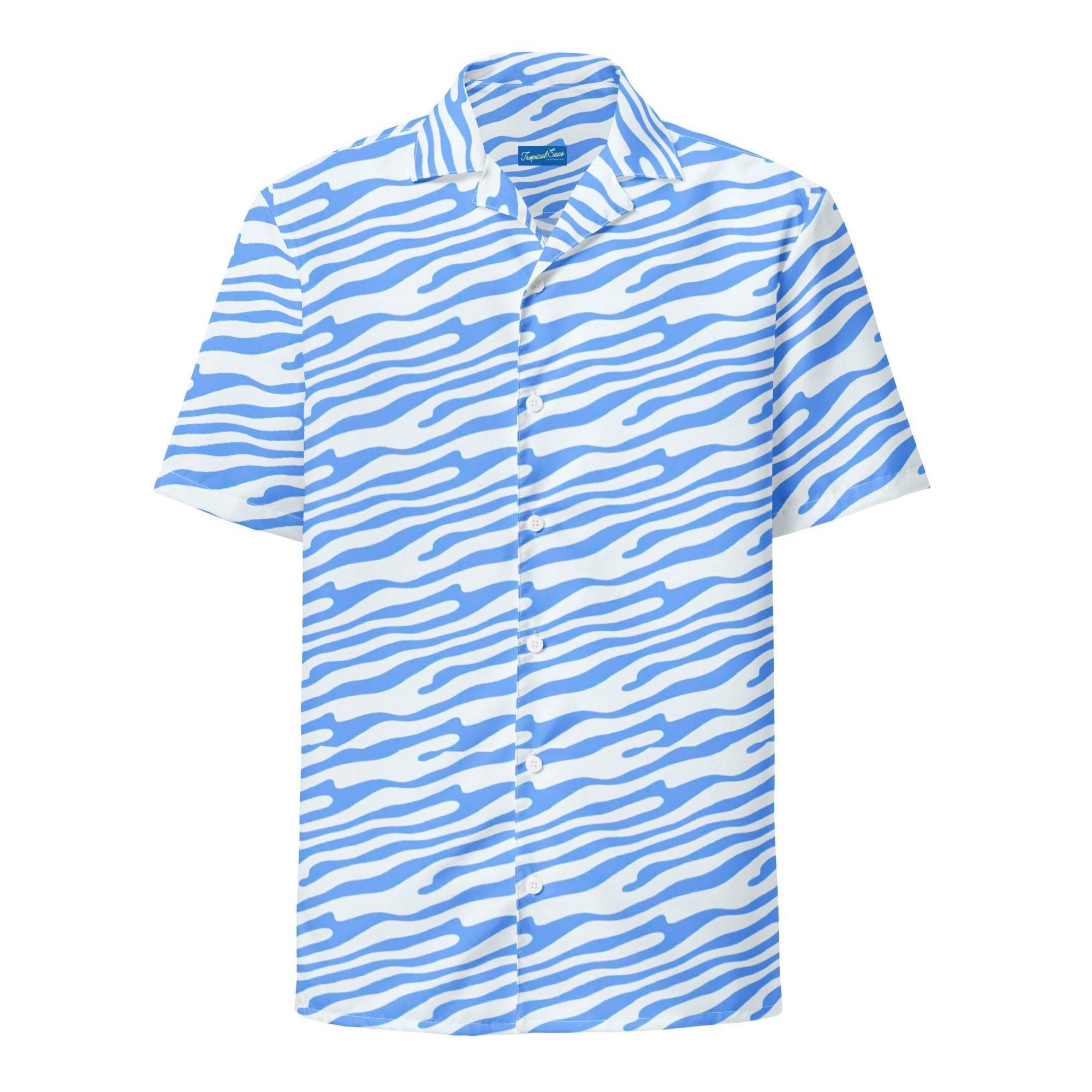 Ocean Blue Button Down Hawaiian Shirt - One Revolver Surfboards