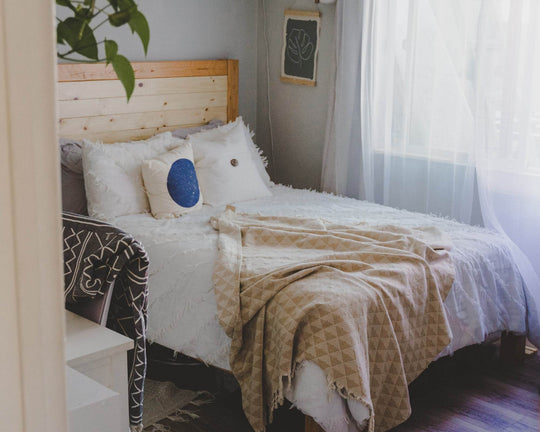 Organic Throw Blanket - Tan & Beige - One Revolver Surfboards