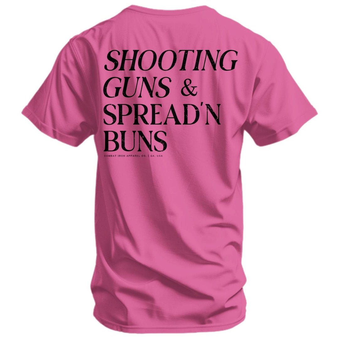 Shooting Guns & Spread'n Buns Men's T-Shirt - One Revolver Surfboards