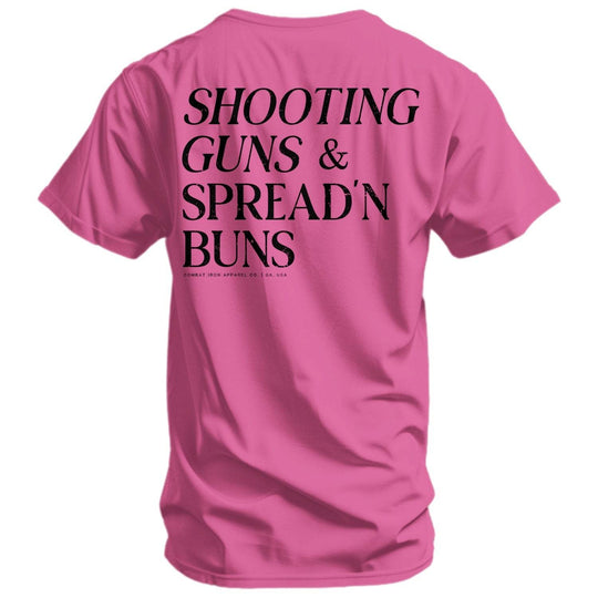 Shooting Guns & Spread'n Buns Men's T-Shirt - One Revolver Surfboards